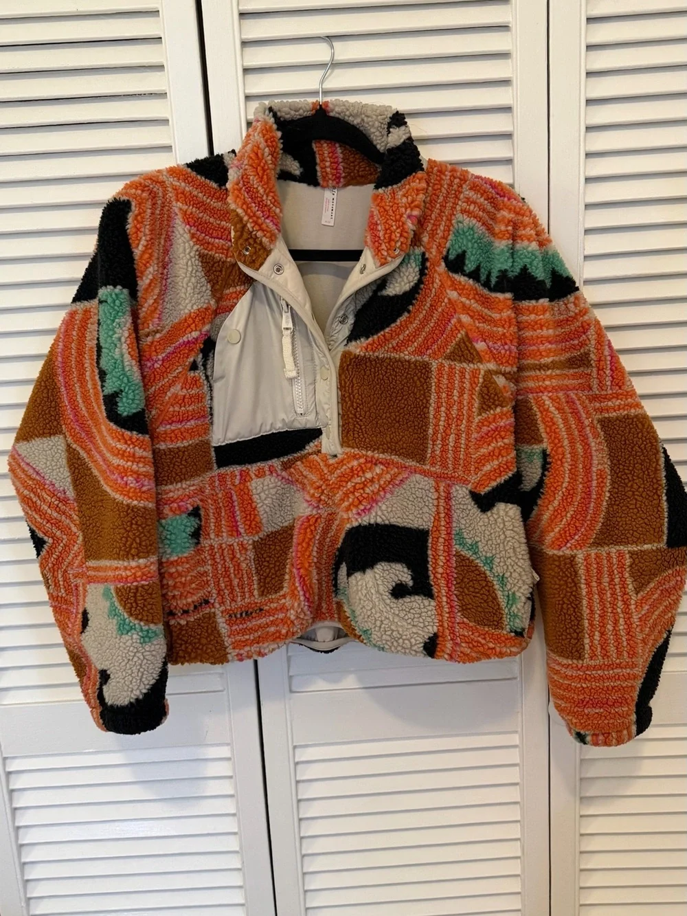 Free People x FP Movement Rocky Ridge Pullover in Orange Wave Combo